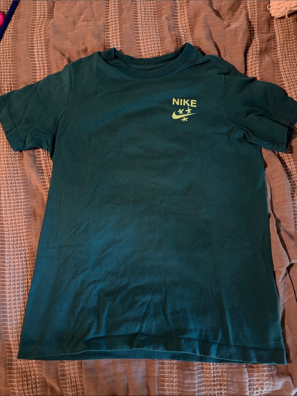 Nike Teal Short-Sleeve Tee with Neon Logo